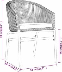 vidaXL 7-częściowy zestaw mebli ogrodowych, brązowy 8