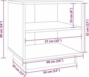 vidaXL vidaXL Szafki nocne, 2 szt., 40x34x40 cm, lite drewno sosnowe 9