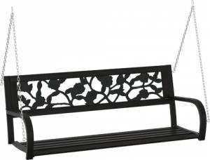 vidaXL vidaXL Huśtawka ogrodowa, 125 cm, stal i plastik, czarna 2