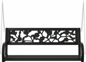 vidaXL vidaXL Huśtawka ogrodowa, 125 cm, stal i plastik, czarna 4