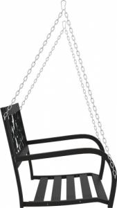 vidaXL vidaXL Huśtawka ogrodowa, 125 cm, stal i plastik, czarna 5