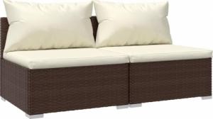 vidaXL vidaXL 2-cz. zestaw wypoczynkowy do ogrodu, poduszki, rattan PE, brąz 2