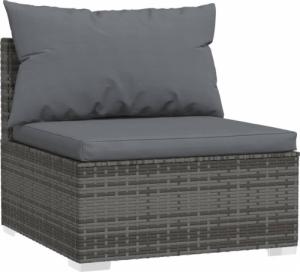 vidaXL vidaXL 2-cz. zestaw wypoczynkowy do ogrodu, poduszki, rattan PE, szary 3