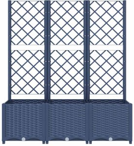 vidaXL Donica ogrodowa z kratką, ciemnoszara, 120x40x136 cm, PP 4