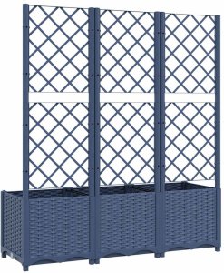 vidaXL Donica ogrodowa z kratką, ciemnoszara, 120x40x136 cm, PP 6