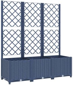 vidaXL Donica ogrodowa z kratką, ciemnoszara, 120x40x136 cm, PP 2