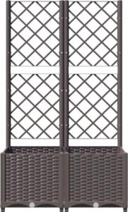 vidaXL vidaXL Donica ogrodowa z kratką, brązowa, 80x40x136 cm, PP 4