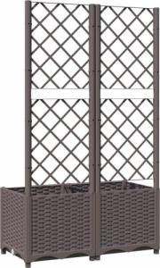vidaXL vidaXL Donica ogrodowa z kratką, brązowa, 80x40x136 cm, PP 6