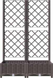 vidaXL vidaXL Donica ogrodowa z kratką, brązowa, 80x40x121,5 cm, PP 4