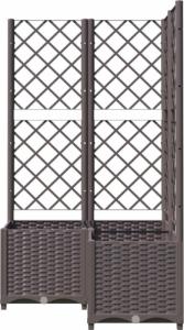 vidaXL vidaXL Donica ogrodowa z kratką, brązowa, 80x80x136 cm, PP 4