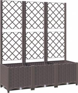 vidaXL vidaXL Donica ogrodowa z kratką, brązowa, 120x40x136 cm, PP 2