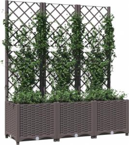 vidaXL vidaXL Donica ogrodowa z kratką, brązowa, 120x40x136 cm, PP 3