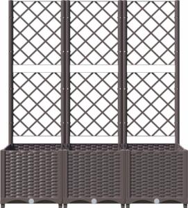 vidaXL vidaXL Donica ogrodowa z kratką, brązowa, 120x40x136 cm, PP 4