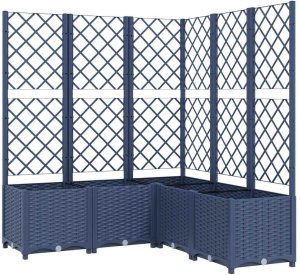 vidaXL Donica ogrodowa z kratką, ciemnoszara, 120x120x136 cm, PP 2