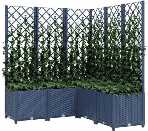 vidaXL Donica ogrodowa z kratką, ciemnoszara, 120x120x136 cm, PP 3