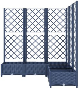 vidaXL vidaXL Donica ogrodowa z kratką, ciemnoszara, 120x120x121,5 cm, PP 4