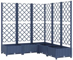 vidaXL vidaXL Donica ogrodowa z kratką, ciemnoszara, 120x120x121,5 cm, PP 2