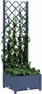 vidaXL vidaXL Donica ogrodowa z kratką, ciemnoszara, 40x40x121,5 cm, PP 3