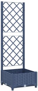 vidaXL vidaXL Donica ogrodowa z kratką, ciemnoszara, 40x40x121,5 cm, PP 2