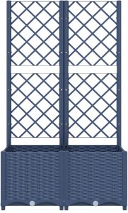 vidaXL vidaXL Donica ogrodowa z kratką, ciemnoszara, 80x40x136 cm, PP 4