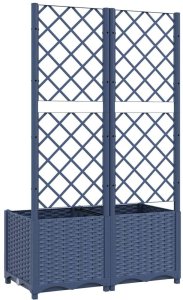 vidaXL vidaXL Donica ogrodowa z kratką, ciemnoszara, 80x40x136 cm, PP 6