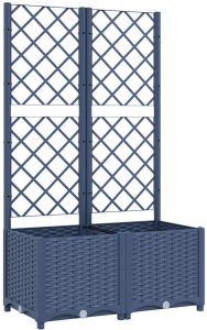 vidaXL vidaXL Donica ogrodowa z kratką, ciemnoszara, 80x40x136 cm, PP 2