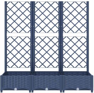 vidaXL vidaXL Donica ogrodowa z kratką, ciemnoszara, 120x40x121,5 cm, PP 4