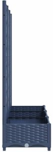 vidaXL vidaXL Donica ogrodowa z kratką, ciemnoszara, 120x40x121,5 cm, PP 5