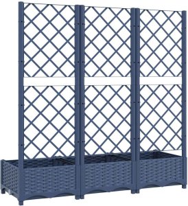 vidaXL vidaXL Donica ogrodowa z kratką, ciemnoszara, 120x40x121,5 cm, PP 6