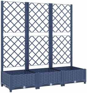 vidaXL vidaXL Donica ogrodowa z kratką, ciemnoszara, 120x40x121,5 cm, PP 2