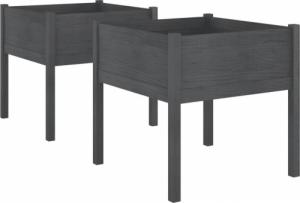 vidaXL vidaXL Donice ogrodowe, 2 szt., szare, 70x70x70 cm, drewno sosnowe 2