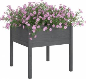 vidaXL vidaXL Donice ogrodowe, 2 szt., szare, 70x70x70 cm, drewno sosnowe 3