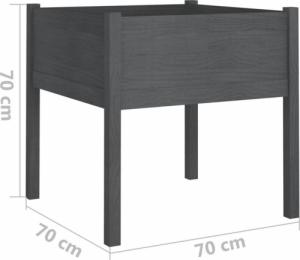 vidaXL vidaXL Donice ogrodowe, 2 szt., szare, 70x70x70 cm, drewno sosnowe 8