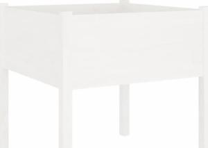 vidaXL vidaXL Donica ogrodowa, biała, 70x70x70 cm, lite drewno sosnowe 2