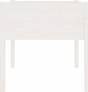 vidaXL vidaXL Donica ogrodowa, biała, 70x70x70 cm, lite drewno sosnowe 4