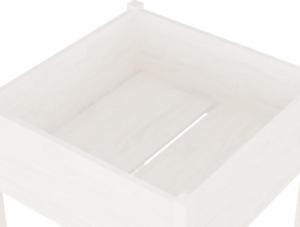 vidaXL vidaXL Donica ogrodowa, biała, 70x70x70 cm, lite drewno sosnowe 5