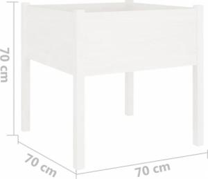 vidaXL vidaXL Donica ogrodowa, biała, 70x70x70 cm, lite drewno sosnowe 7