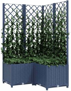 vidaXL vidaXL Donica ogrodowa z kratką, ciemnoszara, 80x80x136 cm, PP 3