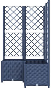 vidaXL vidaXL Donica ogrodowa z kratką, ciemnoszara, 80x80x136 cm, PP 4