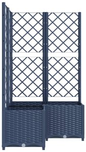 vidaXL vidaXL Donica ogrodowa z kratką, ciemnoszara, 80x80x136 cm, PP 5