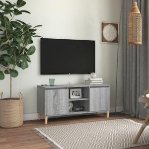 vidaXL vidaXL Szafka TV, drewniane nogi, szary dąb sonoma, 103,5x35x50 cm 1