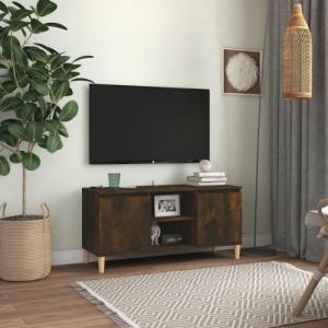 vidaXL vidaXL Szafka TV, drewniane nóżki, przydymiony dąb, 103,5x35x50 cm 1
