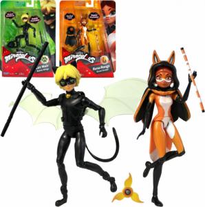 Playmates Toys Miraculous Biedronka Figurki Czarny Kot + Ruda Kitka i akcesoria 1