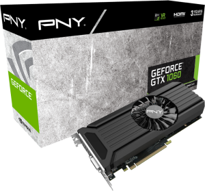 Karta graficzna PNY GeForce GTX 1060 3GB GDDR5 (192 Bit) HDMI, DVI, DP, BOX (GF1060GTX3GEPB) 1