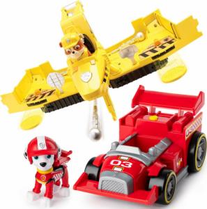 Spin Master Psi Patrol Flip and Fly Rubble i Marshall Transformujący buldożer i wyścigówka 1