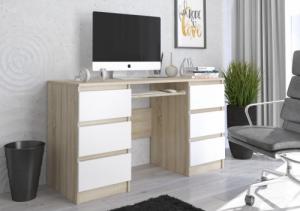 Biurko Mobene Modern N-32 Dąb Sonoma i biel 140 cm x 50 cm 2