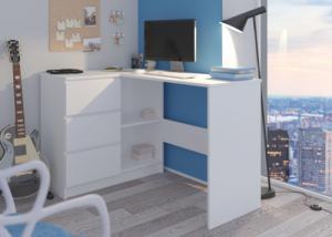 Biurko Mobene Modern N-4L Białe 112 cm x 88 cm 2