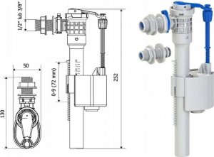 KK-Pol Zawór Napełniający 1/2-3/8" POM ZN3 (ZN3/118/0/T) 3