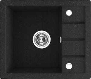 Zlewozmywak Laveo SBPE713Y ZLEW TRZYNASTKA GRANIT 1KOM+KR.OCIEK. 57X49,5 CZARNY Z SYF. I BAT.ELZA // ZL.LA.TRZYNAST-SBPE713Y 4