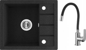 Zlewozmywak Laveo SBPE713Y ZLEW TRZYNASTKA GRANIT 1KOM+KR.OCIEK. 57X49,5 CZARNY Z SYF. I BAT.ELZA // ZL.LA.TRZYNAST-SBPE713Y 6